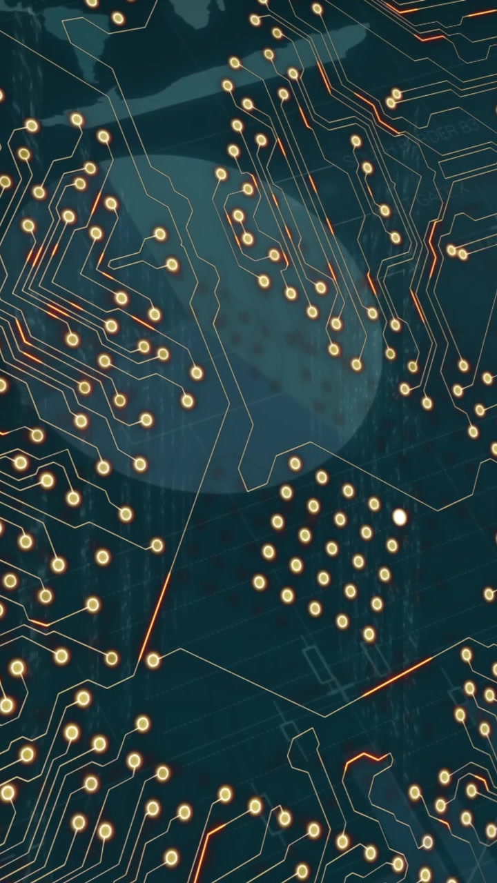 Animazione con maglia verde e rete di connessioni su sfondo nero.
