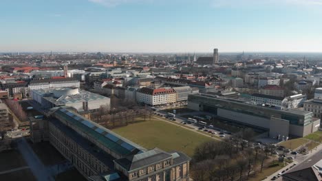 munich view from above with a drone on february 2019