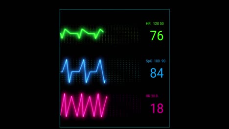 Animación-Del-Electrocardiógrafo-Sobre-Fondo-Negro