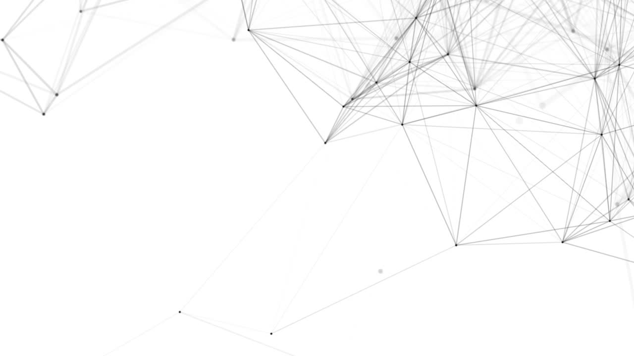 Plexus fantasy abstract technology. Abstract geometric background with moving lines, dots and triangles. Science. Medicine and technology. Loop animations