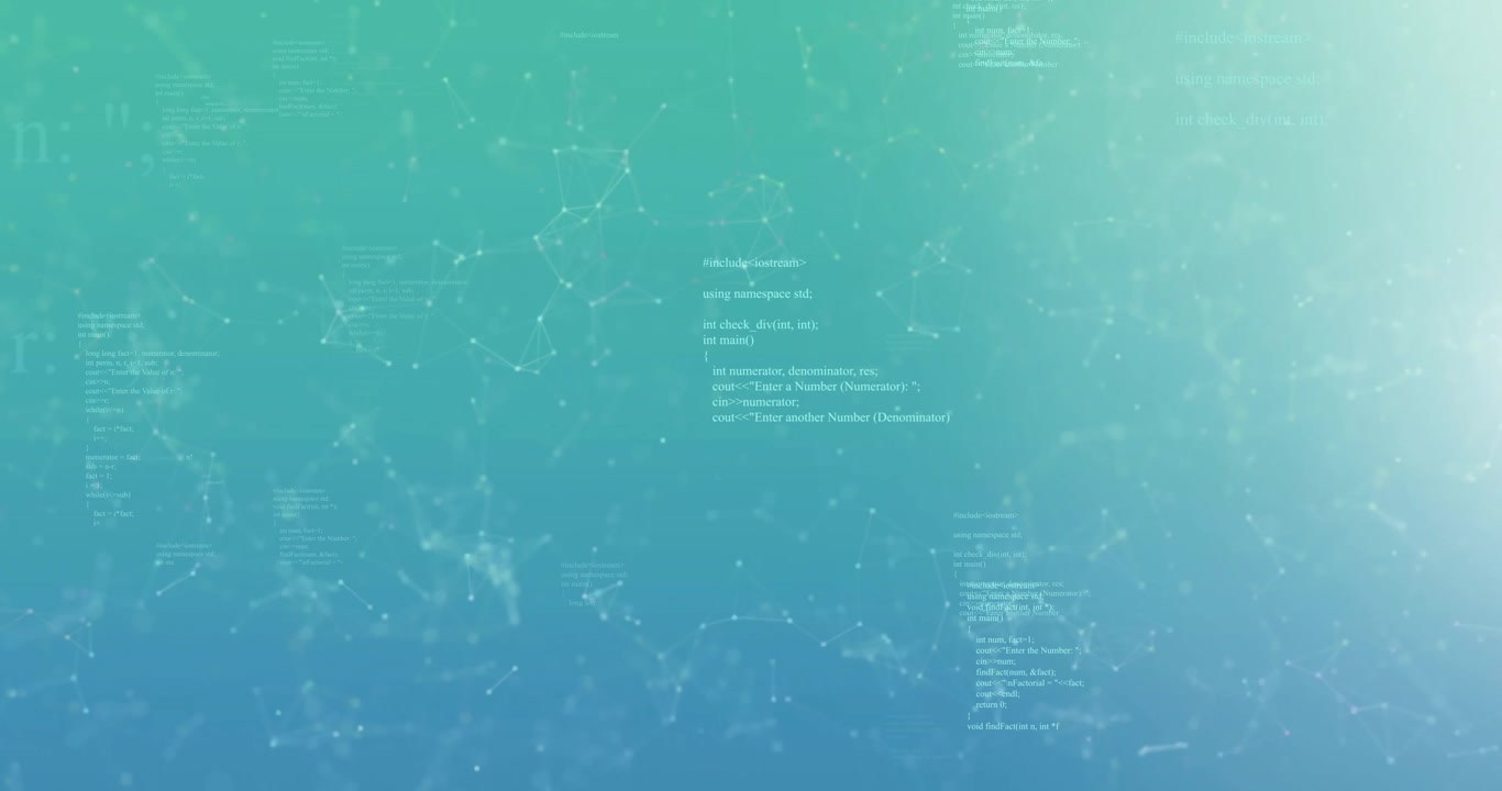 Animation of connections and data processing over dark background