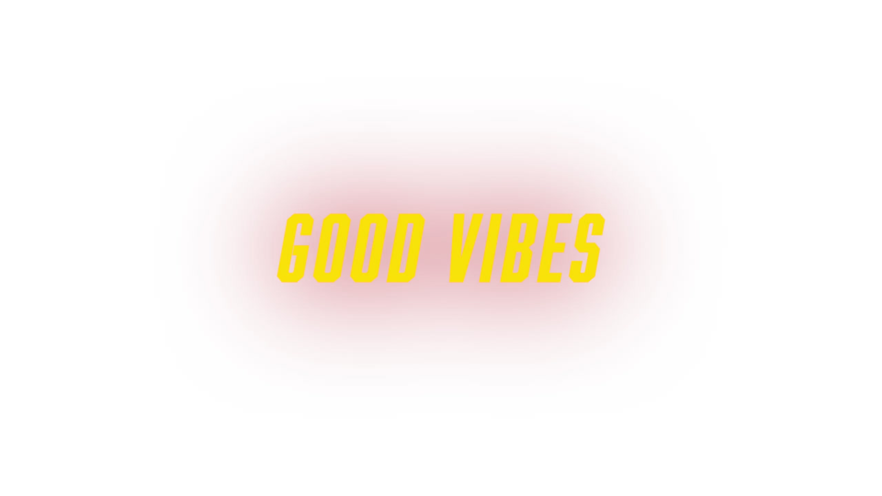 animación de buen texto de vibraciones en fondo blanco.