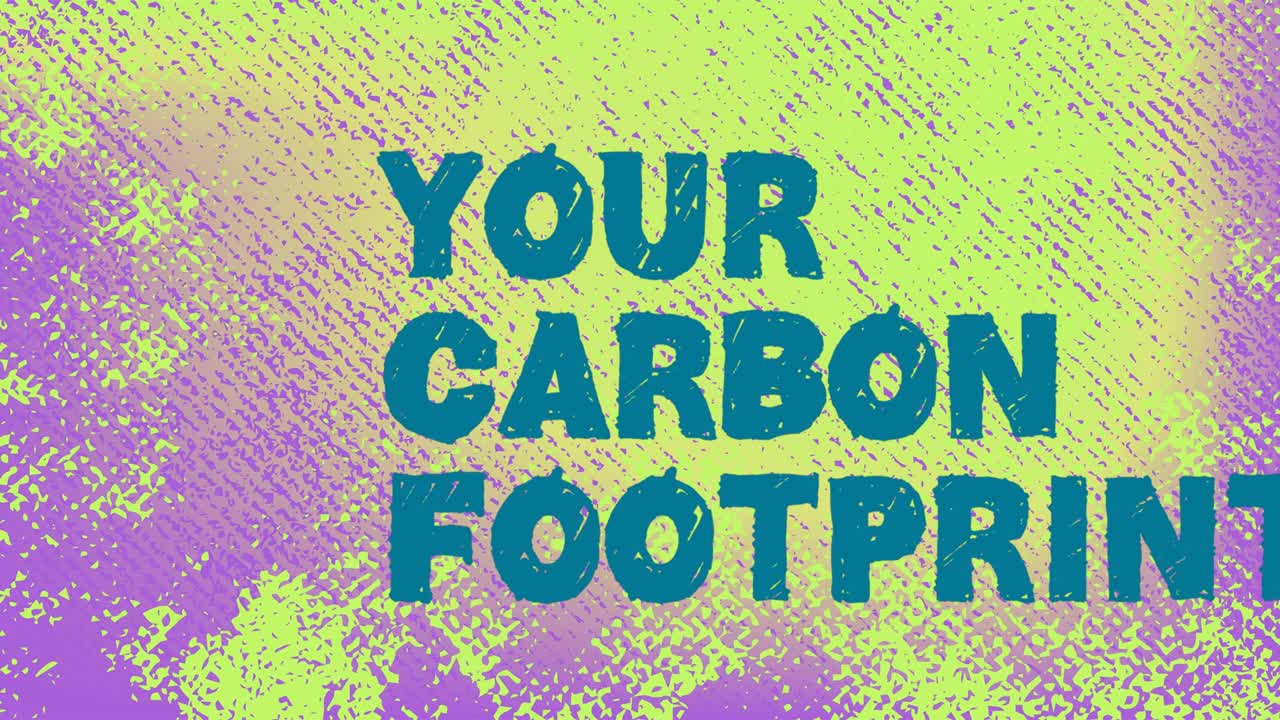 다채로운 배경에 대한 탄소 발자국 애니메이션