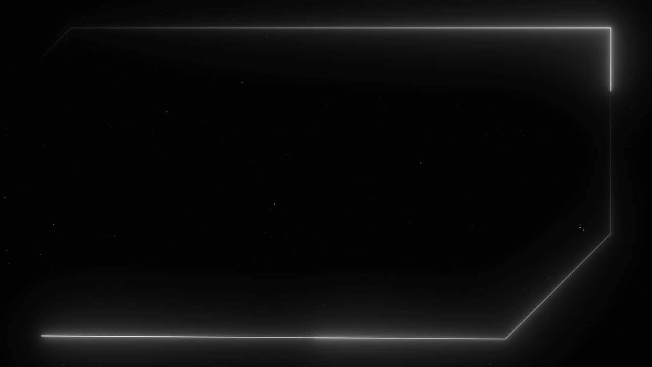 Neon rectangle hologram frame border viewfinder lights lasers geometric glow outline shape or laser