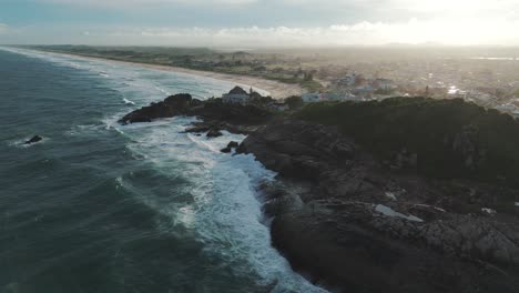 Panoramic-view-of-the-magnificent-Praia-Grande-on-the-island-of-São-Francisco-do-Sul,-Santa-Catarina,-Brazil