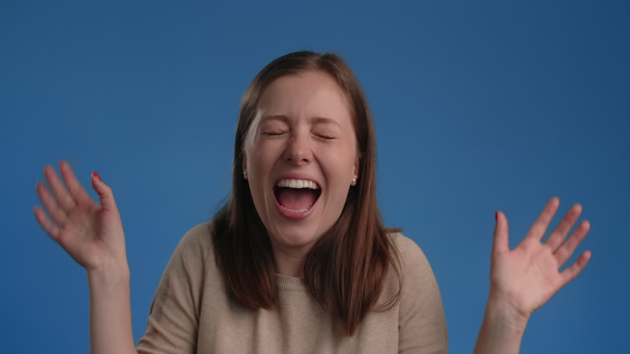 Woman expressing joy and excitement