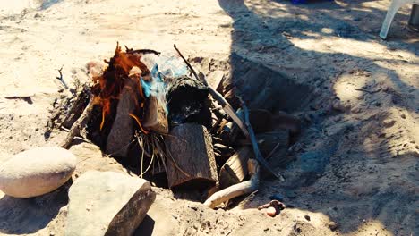 a campfire in the sahara desert