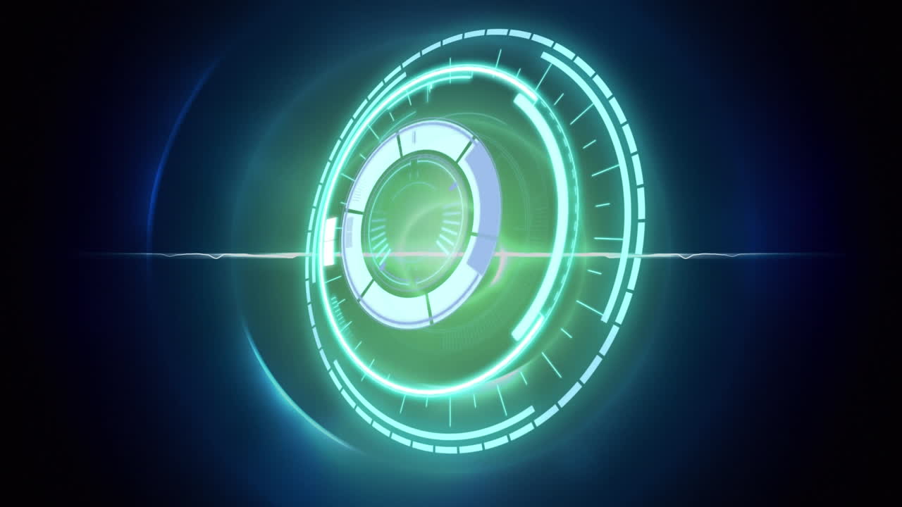 animación del escaneo del alcance sobre círculos verdes y azules