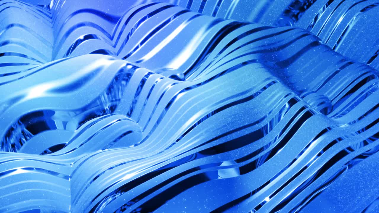 반이는 반이는 표면에 파란색 패턴을 가진 물결 모양의 추상적인 액체 배경; 포일 또는 반이는 유리 표면과 같은 점성 파란 액체; 아름다운 창의적인 축제 배경; 간단한 밝은 bg.