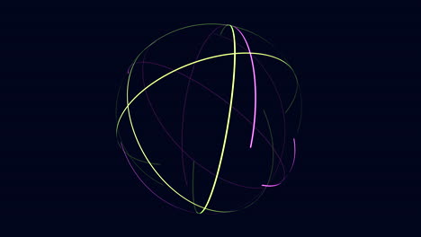 futuristic sphere from lines on dark space