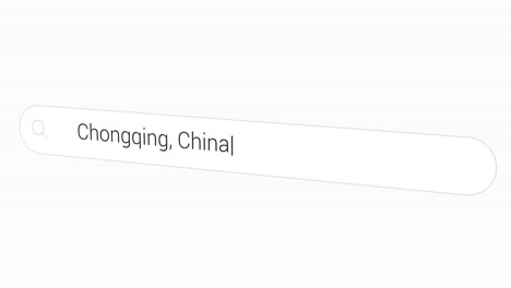 Entering-Chongqing,-China-In-The-Search-Box