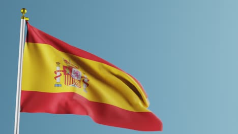 Flag-of-Spain,-background;-3D-render-blue-background