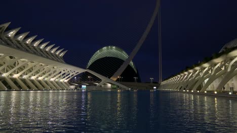 night view of the science museum of valencia