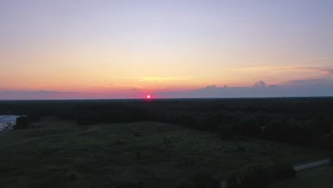 sun was setting at auburn university country in opelika, alabama