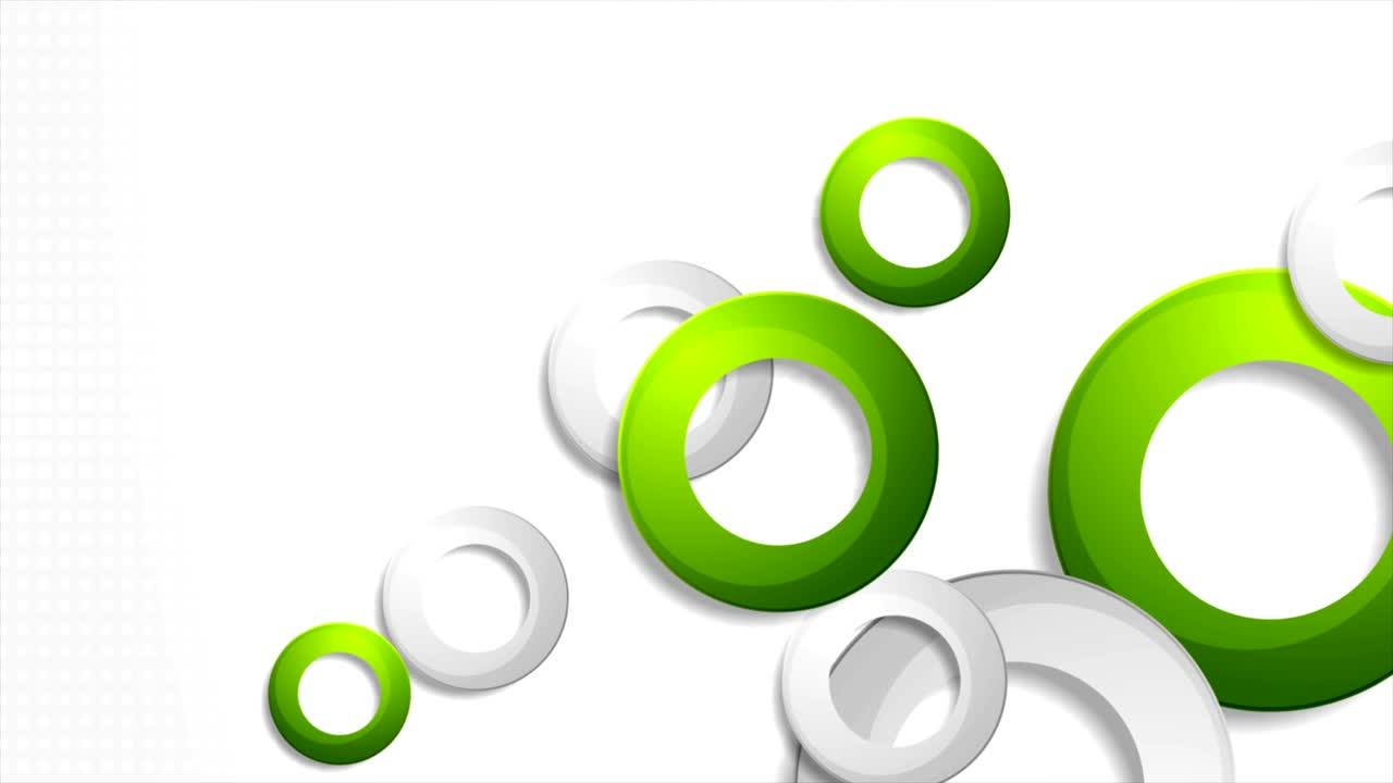 anillos verdes y grises brillantes animación de video