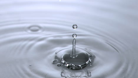 drops making ripples in super slow motion