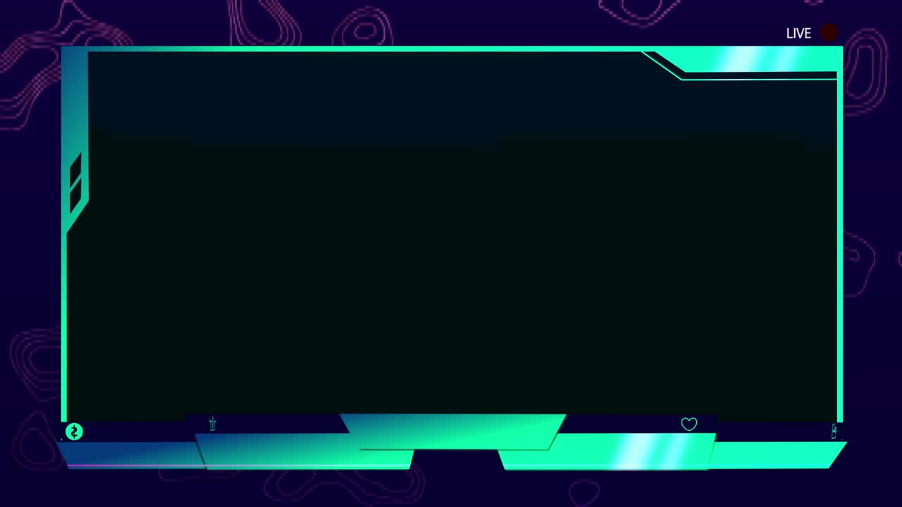 Animation of blank screen with copy space and recording interface on black background