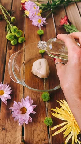 making scented candles with flowers