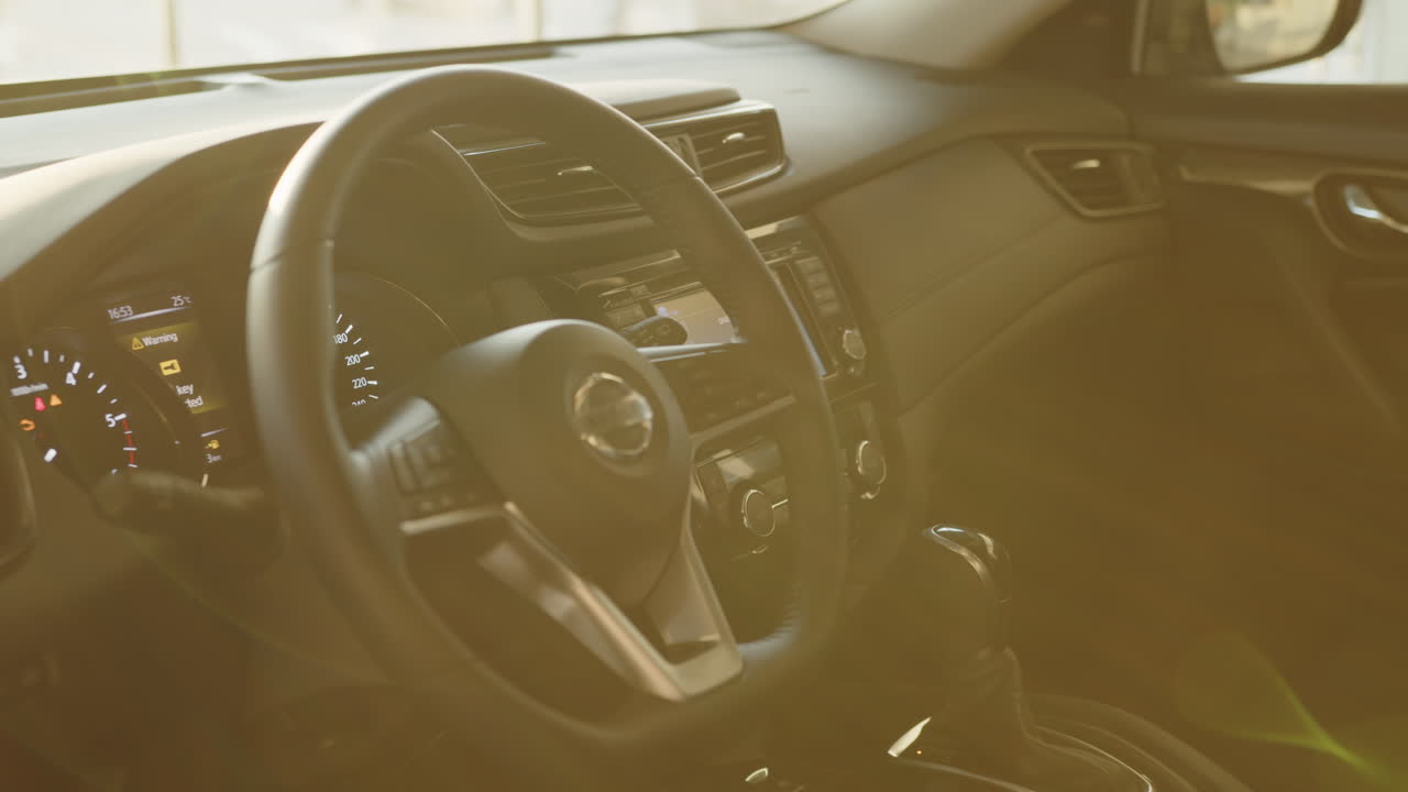 близкий вид интерьера машины