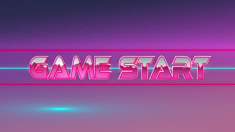 Animation-of-game-start-text-between-lines-against-gradient-background