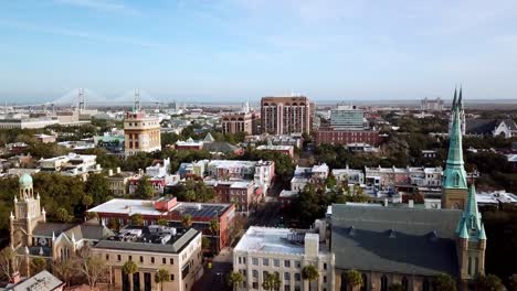 savannah georgia aerial push in 4k, savannah ga