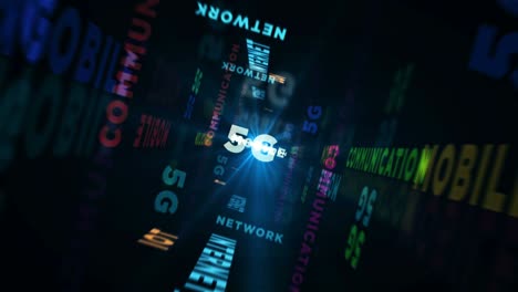 speed flight over 5g text loop abstract concept