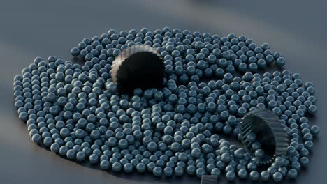 abstract 3d render of gears and spheres