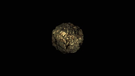 Ball-of-molten-gold---realistic-animation-with-black-background-and-copy-space