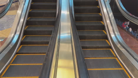 double escalator in a building