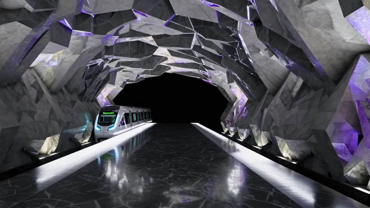 Futuristic Underground Train Station