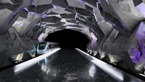 futuristic underground train station