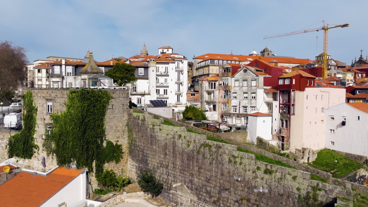 Porto bridge and buildings seen from above