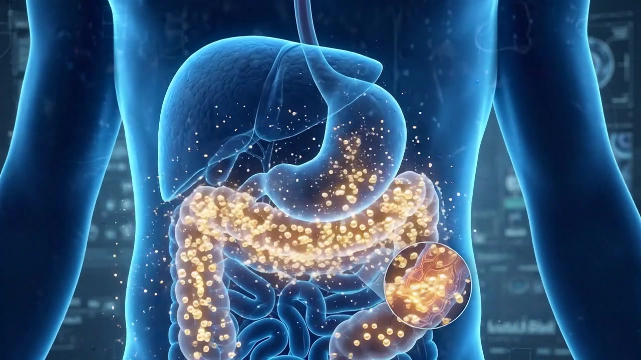 Renderização detalhada da anatomia do estômago mostrando a estrutura do órgão gástrico