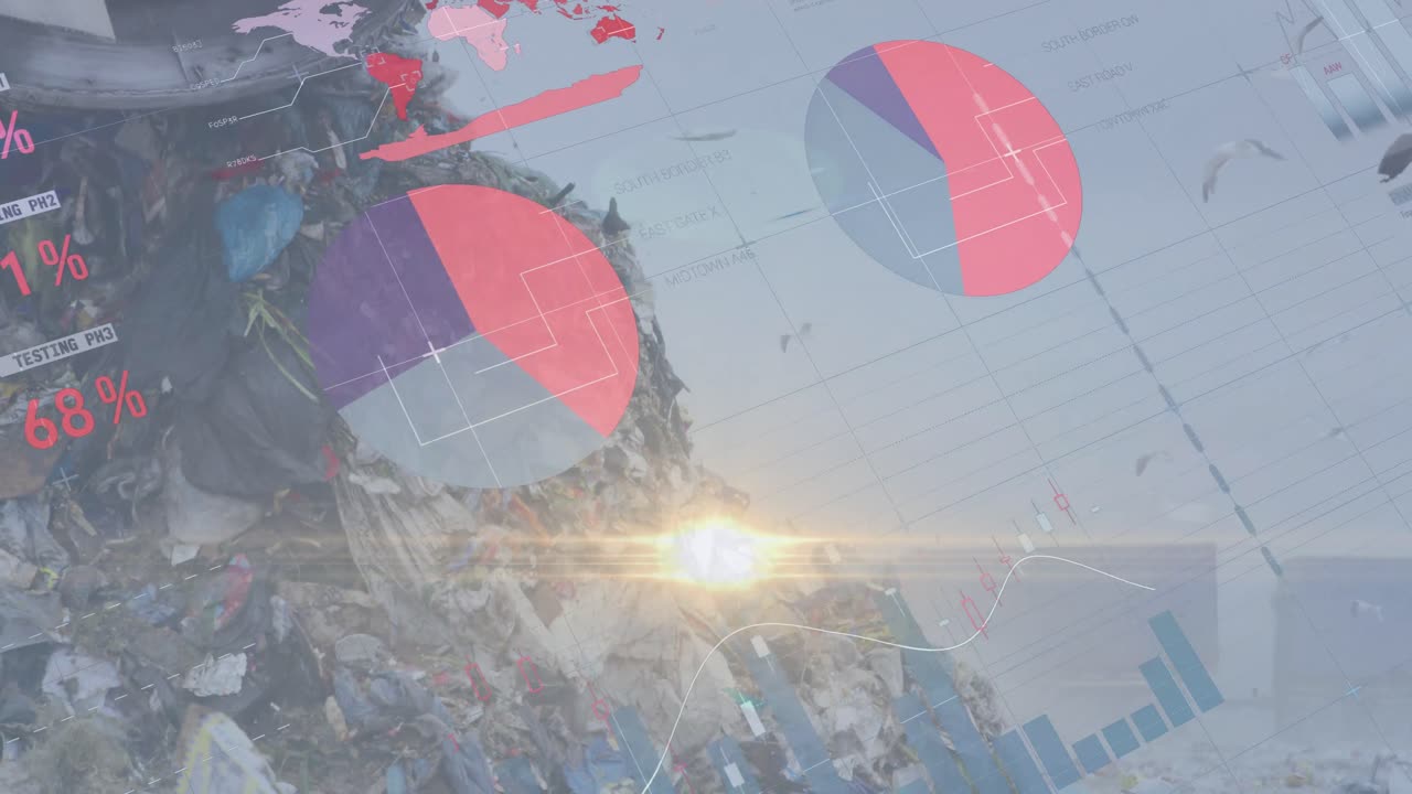 폐기물에 대한 데이터 처리의 애니메이션