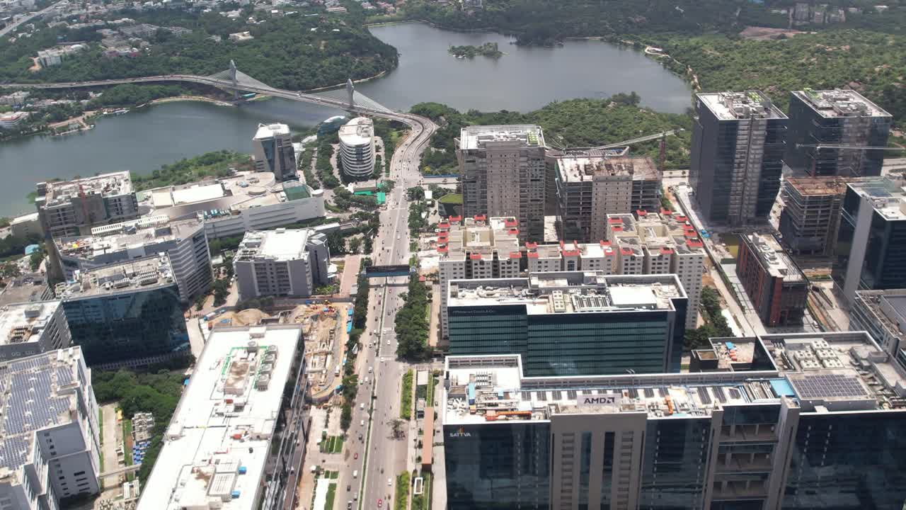정보 기술 및 엔지니어링 컨설팅 시티의 항공 비디오, 인도 정보 기술, 엔지니어링, 건강 정보학, 생물 정보학, 금융 비즈니스 지구입니다.