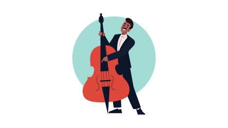 man playing double bass