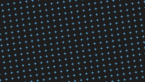 cuadrícula simétrica de cruces azules sobre un fondo negro