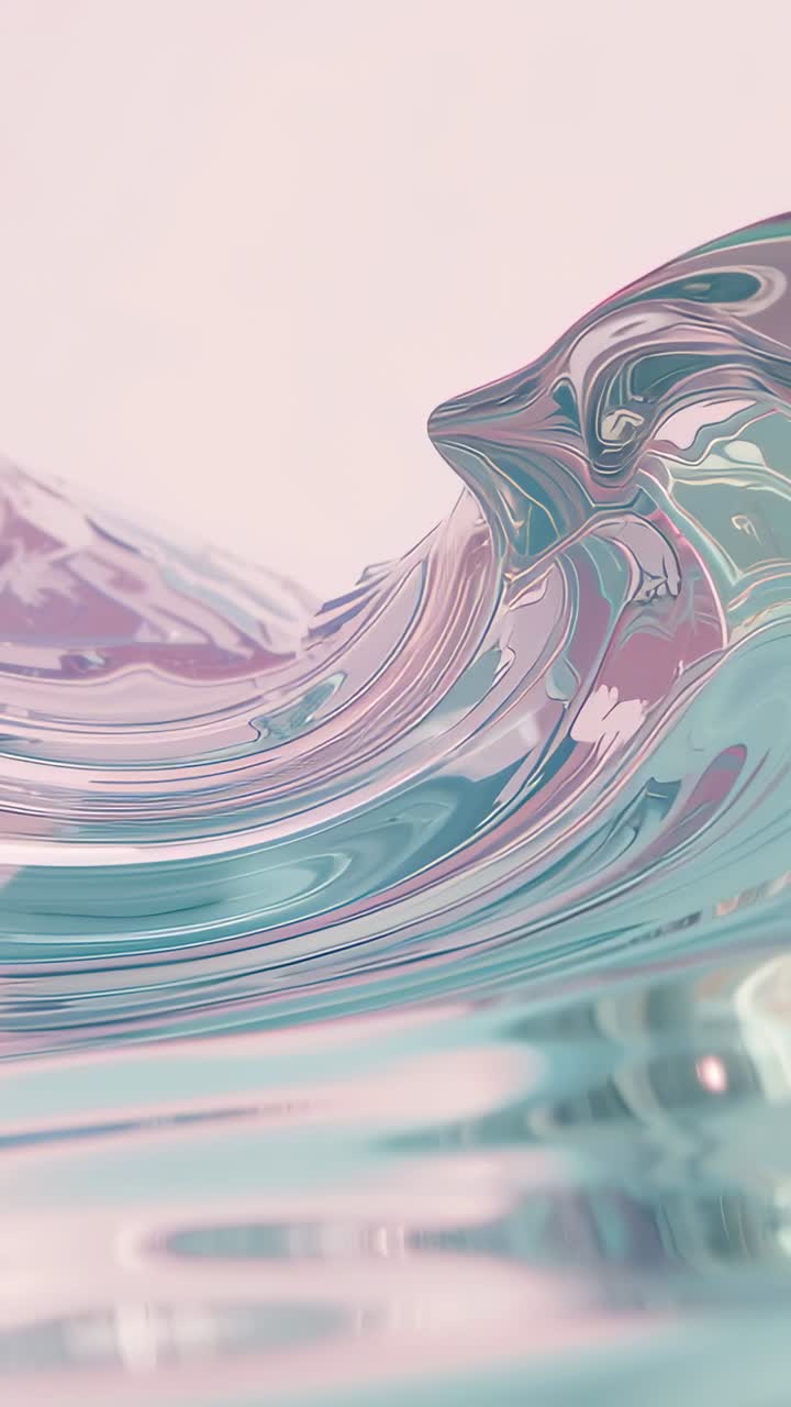 Vertical video: Starting abstract pastel fluid wave shifting shimmering on backdrop, endless loop