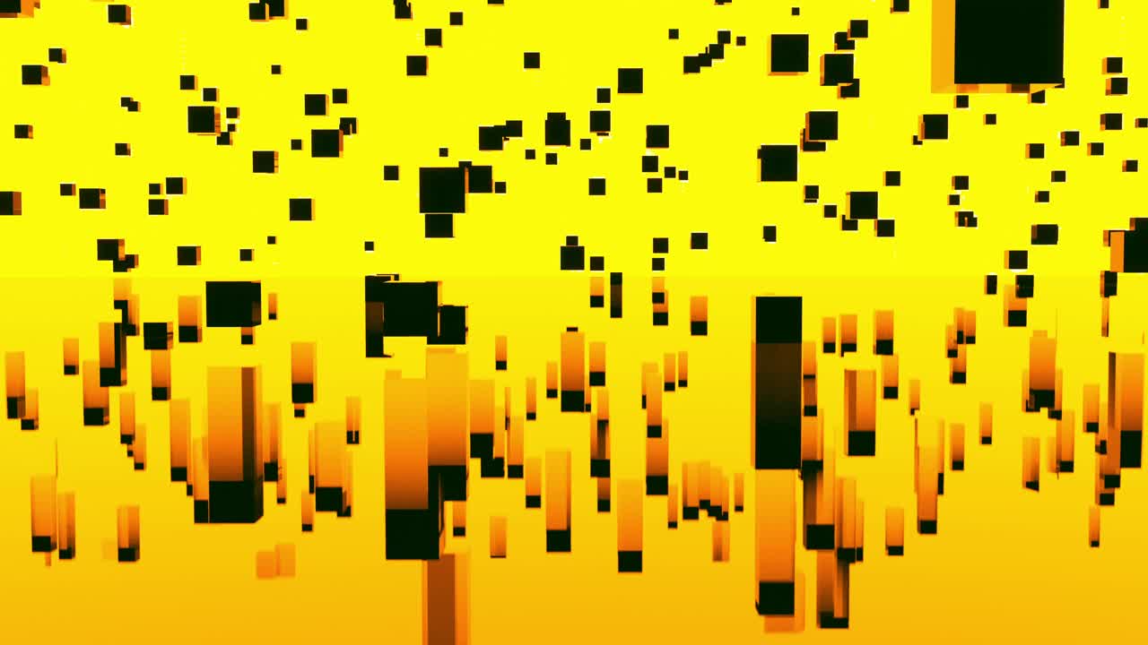 fondo geométrico 3d abstracto con cubos amarillos y negros