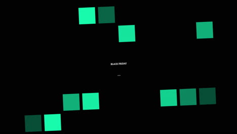 black friday with green squares on black modern gradient