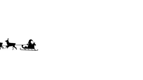 santa claus in sleigh pulled by reindeers