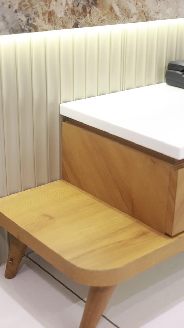 Modern Wooden Nightstand with Drawer and Shelf