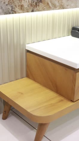 modern wooden nightstand with drawer and shelf