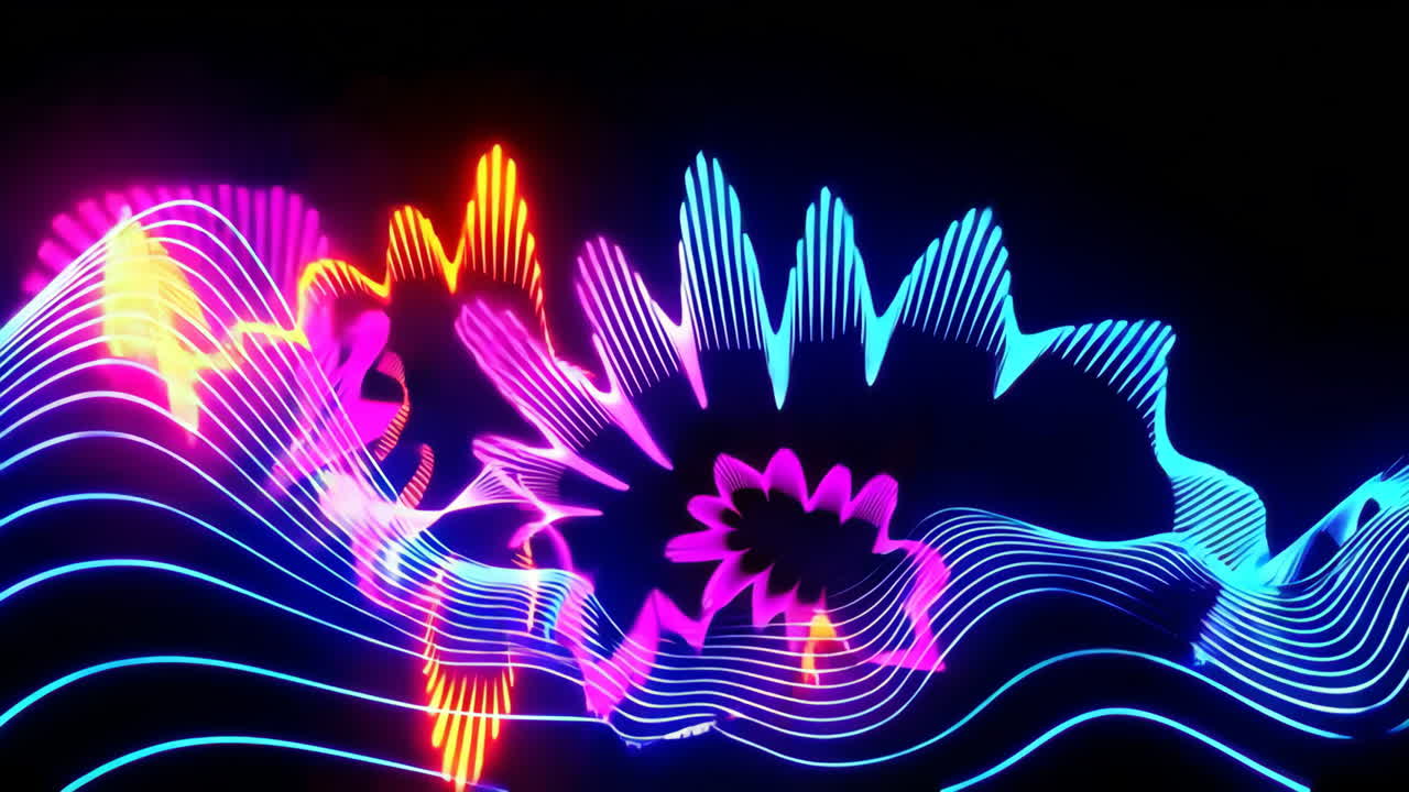 Neon Floral Abstract Art
