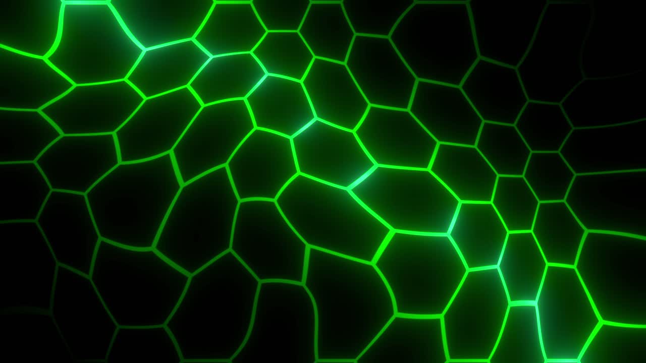 Abstract Green Glowing Geometric Pattern Background