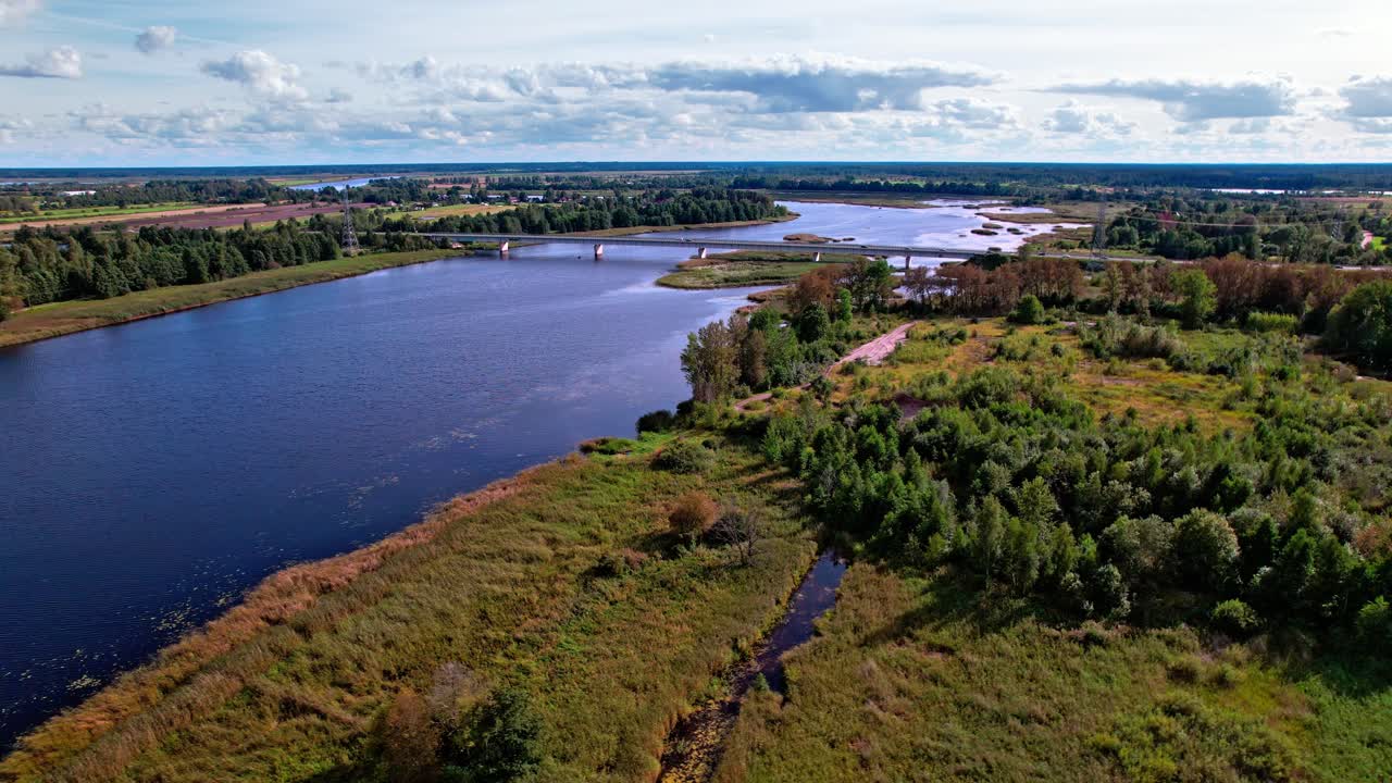 Vast river landscape view in Latvia highlighting natural beauty