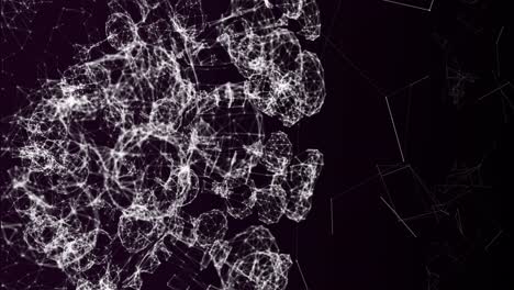 animation of network of connection and icons over black background