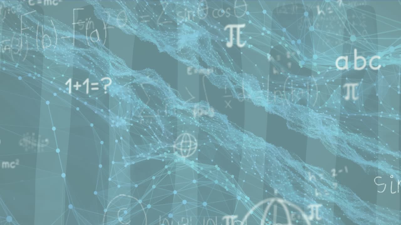 Animation of network of connections over coastal city
