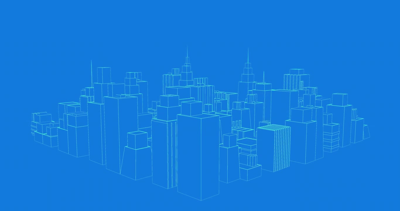 Edifici virtuali in una città