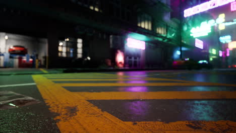 cyberpunk city street at night